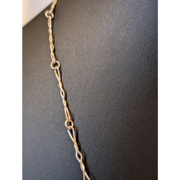 VTG 925 Black Stone Marcasite Flower Pendant on 925 Israel Fancy Chain Necklace - Picture 5 of 10